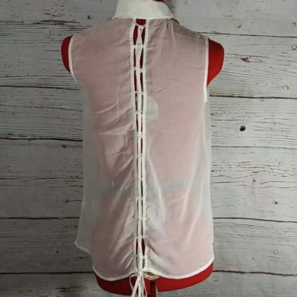 Tobi Women Lace Back Sheer Blouse Sz S - Picture 5 of 8